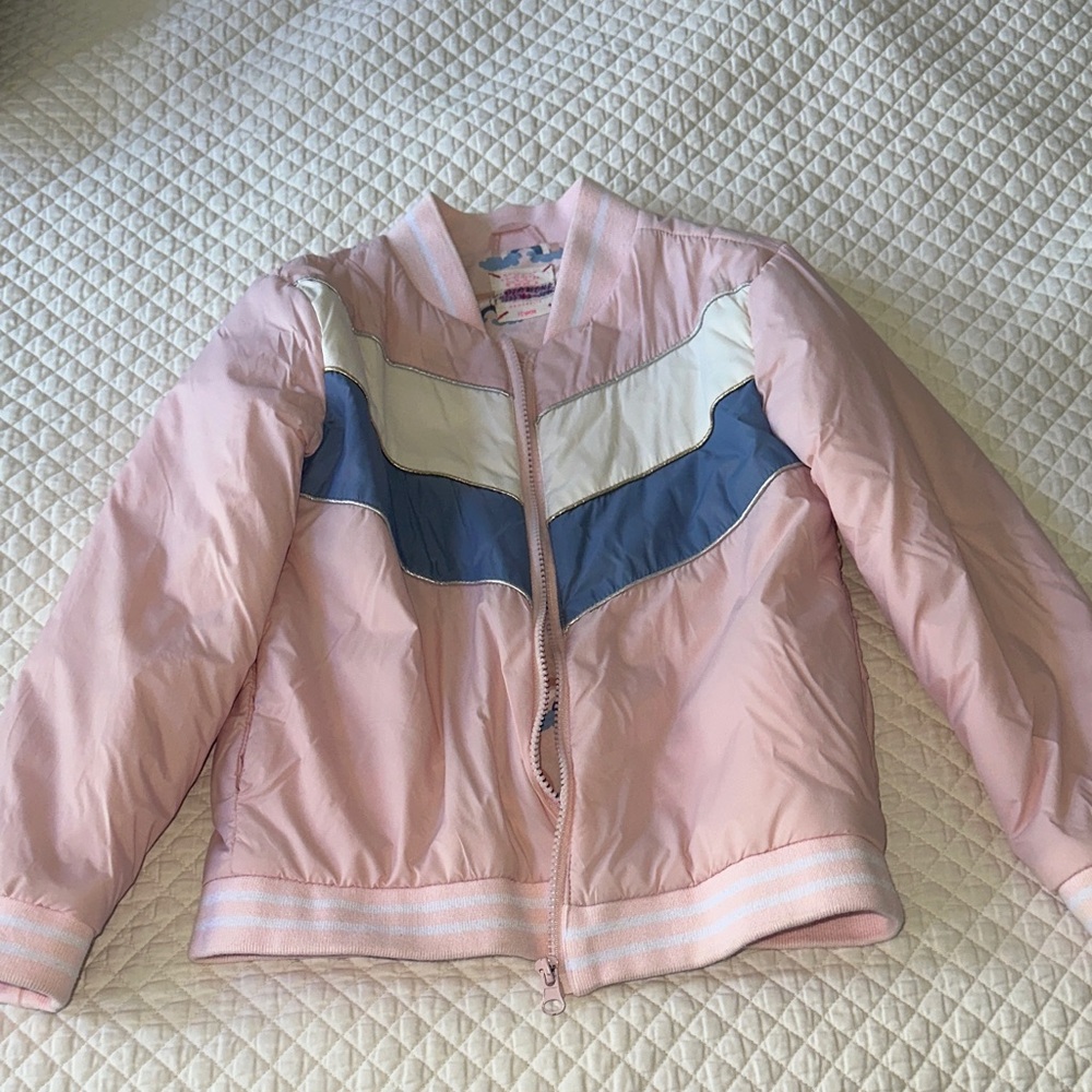 Girls zip up bomber jacket. Retro style